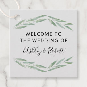 Étiquettes Cadeau Sage Greenery Mariage Welcome Bag,