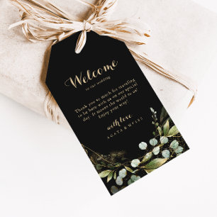 Étiquettes-cadeau Sage verdure Eucalyptus Or Mariage de bienvenue