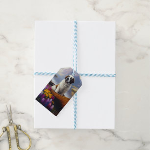 Étiquettes-cadeau Saint-Bernard sur une pagaie : Une aventure pittor
