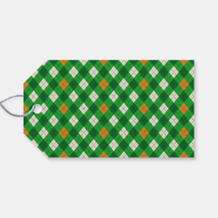 Étiquettes-cadeau Saint-Patrick irlandais couleur argyle