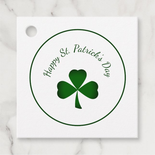 Étiquettes Cadeau Saint Patrick's Day Lucky Clover Green Shamrock (Devant)