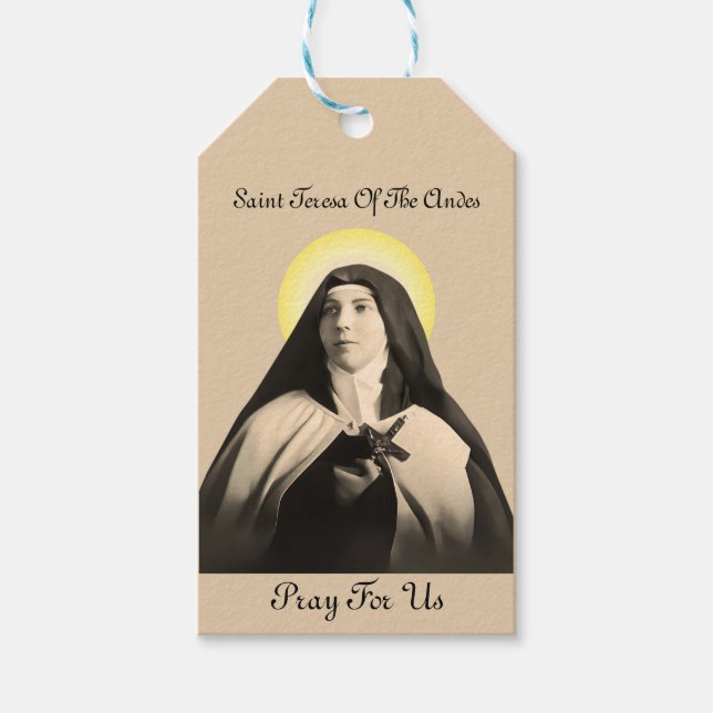 ÉTIQUETTES-CADEAU SAINT TERESA DES ANDES (Devant)