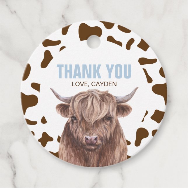 Étiquettes Cadeau Saint vache Je suis une vache brune Imprimer l'ann (Devant)