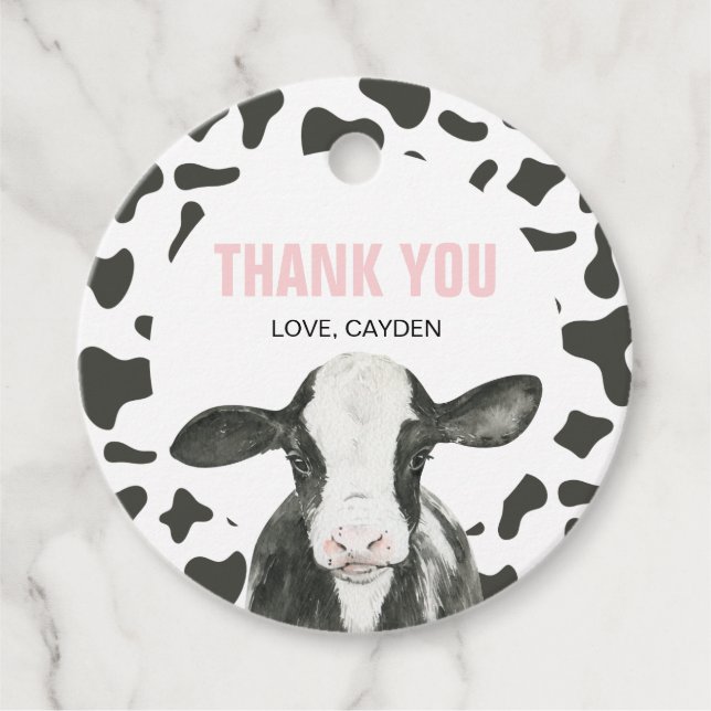 Étiquettes Cadeau Saint vache Je suis une vache Imprimer l'anniversa (Devant)