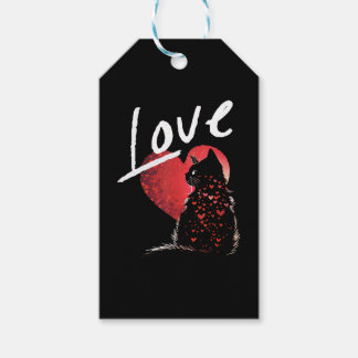 Étiquettes-cadeau Saint Valentin Chat Noir Amour Chat Chat Maman T C