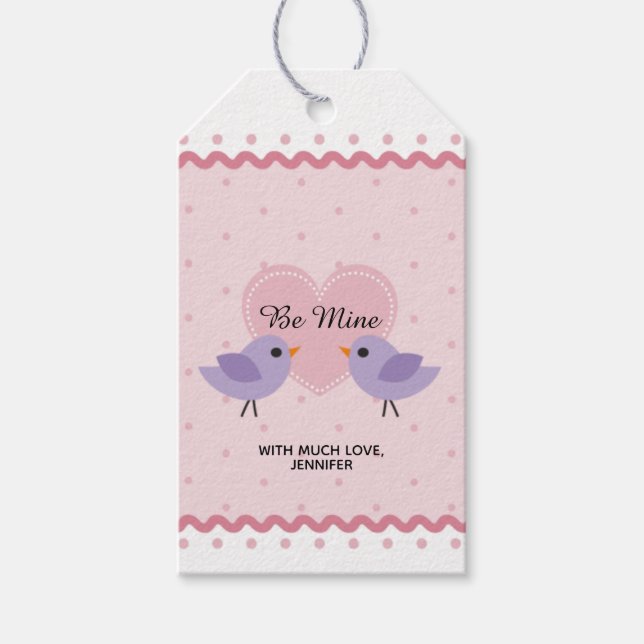 Étiquettes-cadeau Saint-Valentin d'amour rose (Devant)