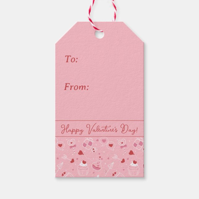 Étiquettes-cadeau Saint-Valentin Décor (Devant)