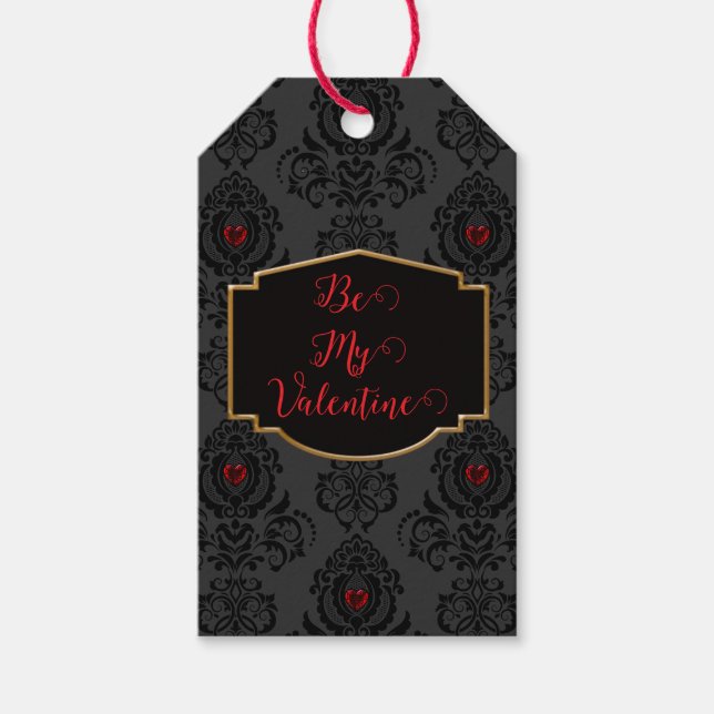 Étiquettes-cadeau Saint-Valentin gothique romantique  (Devant)