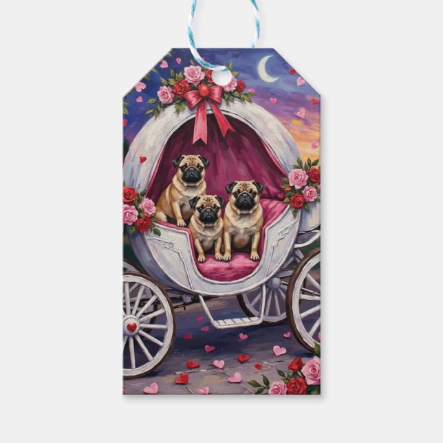 Étiquettes-cadeau Saint-Valentin pour chien Carlin (Devant)