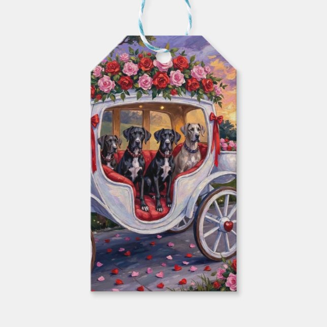 Étiquettes-cadeau Saint-Valentin pour chien Danois (Devant)