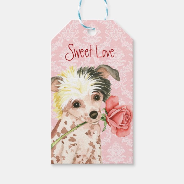 Étiquettes-cadeau Saint Valentin Rose Chinois arrêté (Devant)