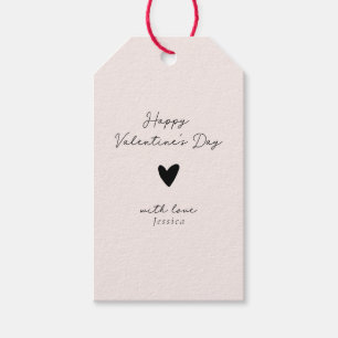 Étiquettes-cadeau Saint-Valentin rose élégant