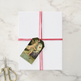 Étiquettes-cadeau Saint-Valentin victorien, oiseaux de l'amour d'ang