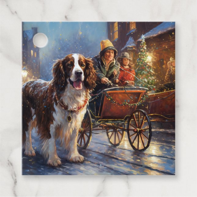 Étiquettes Cadeau Saison de Noël de l'espagnol Springer anglais (Devant)