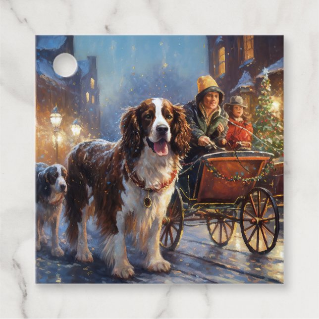 Étiquettes Cadeau Saison de Noël de l'espagnol Springer anglais (Devant)