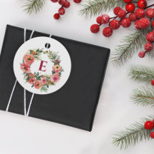 Saison de vacances Monogramme Joie rose Wreath Bot