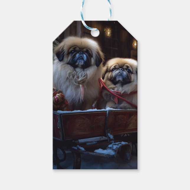 Étiquettes-cadeau Saison des fêtes de Noël de Pékin (Devant)