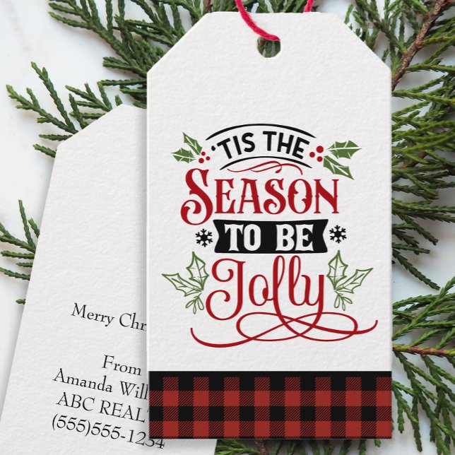 Étiquettes-cadeau Saison être Jolly Christmas Pop By (Personalized Christmas Pop By Tags for Customers)