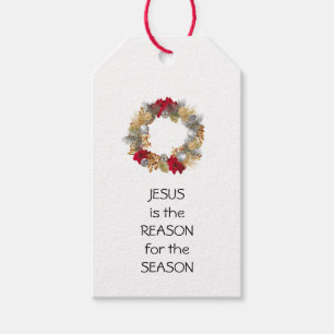 Étiquettes-cadeau SAISON JESUS RAISON Festive Wreath NOËL