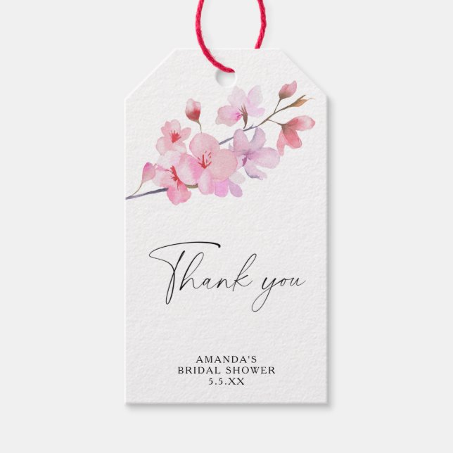 Étiquettes-cadeau Sakura - Merci Mariage (Devant)