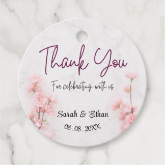 Étiquettes Cadeau Sakura Pink floral CherryBlossom Mariage merci