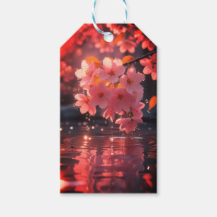 Étiquettes-cadeau Sakura Rose Fleurit Sur L'Eau Serene Spring Nat