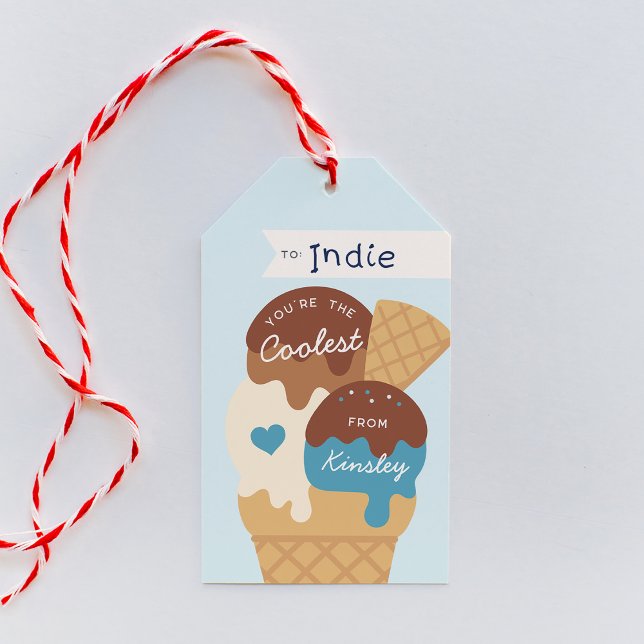 Étiquettes-cadeau Salle de classe Scoop Crème glacée Saint-Valentin (Créateur téléchargé)