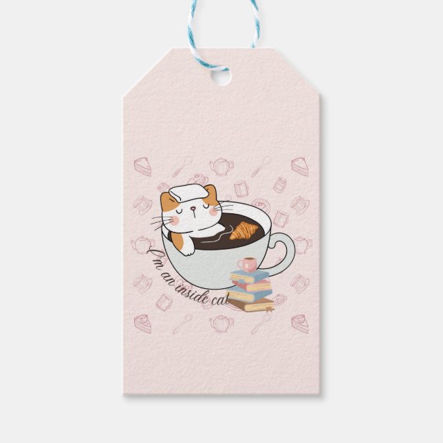 Étiquettes-cadeau  Salon de chat intérieur (Devant)