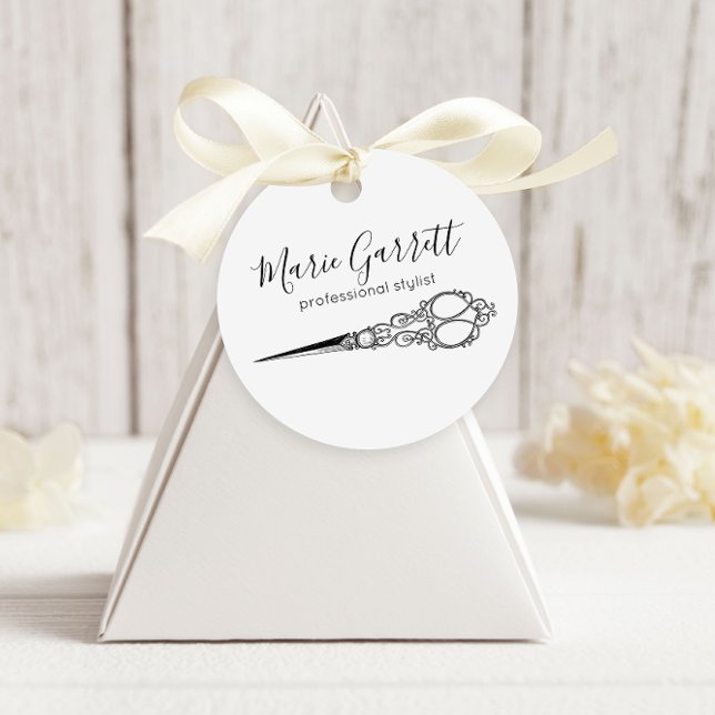 Étiquettes Cadeau Salon de ciseaux vintage (Créateur téléchargé)