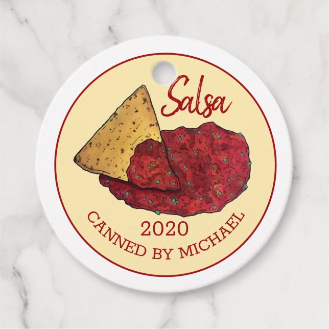 Étiquettes Cadeau Salsa De Tomate Chaude Maison Canning De La Maison (Devant)
