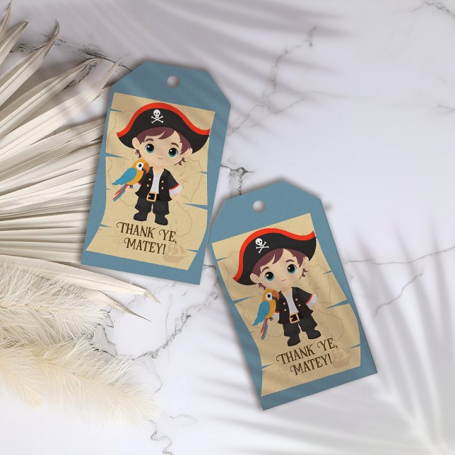 Étiquettes-cadeau Salut à toi ! Fête d'anniversaire Pirate Boy (Créateur téléchargé)