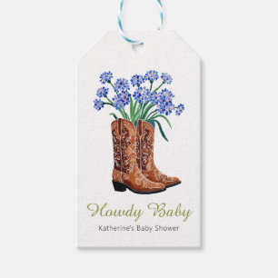 Étiquettes-cadeau Salut Bébé Lupins Cow-Boy Baby Shower