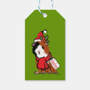 Étiquettes-cadeau Salutation de cobaye de Noël