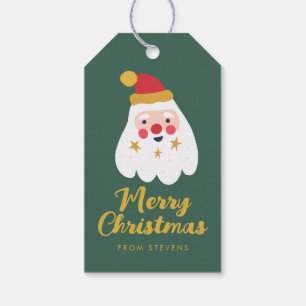 Étiquettes-cadeau Salutation de Noël de Santa joie De 