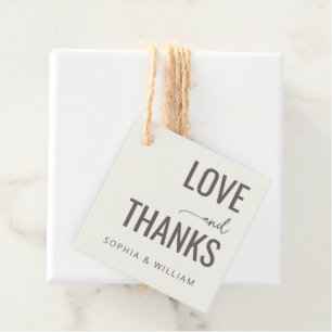 Étiquettes Cadeau Salutation Typographique Grise et Sincère