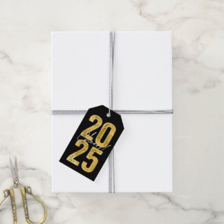 Étiquettes-cadeau Salutations À 2025 Typographie Or Moderne Nouvel A