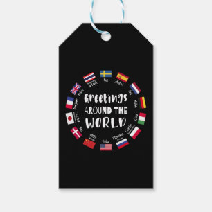 Étiquettes-cadeau Salutations autour du monde - Bonjour dans toutes