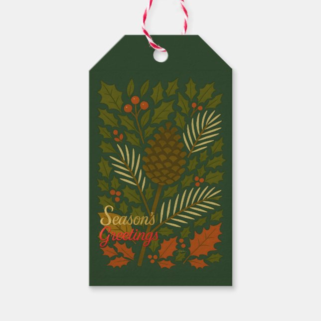 Étiquettes-cadeau Salutations de la saison des vacances d'automne et (Devant)