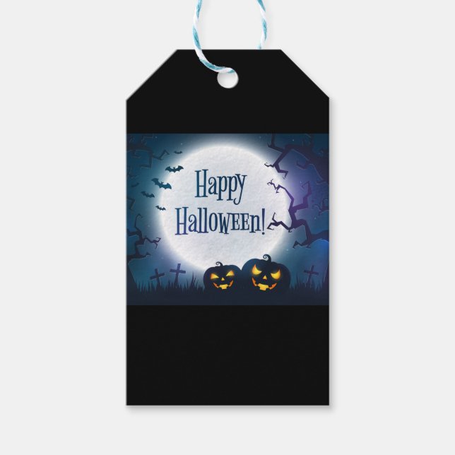 Étiquettes-cadeau Salutations d'Halloween (Devant)