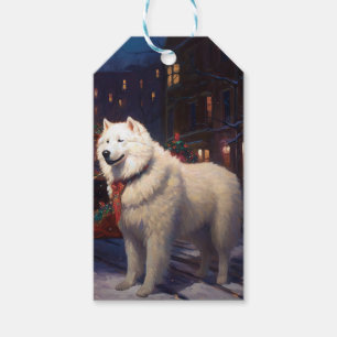 Étiquettes-cadeau Samoyed Christmas Festive Saison