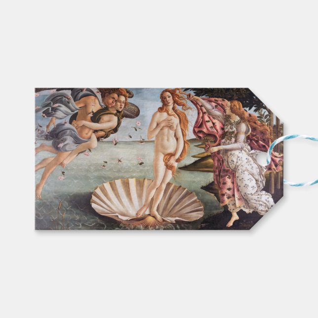 Étiquettes-cadeau Sandro Botticelli - Naissance de Vénus (Devant (Horizontal))