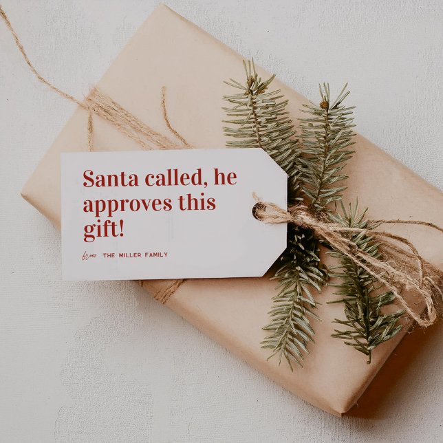 Étiquettes-cadeau Santa a appelé | Joyeux Noël (Créateur téléchargé)