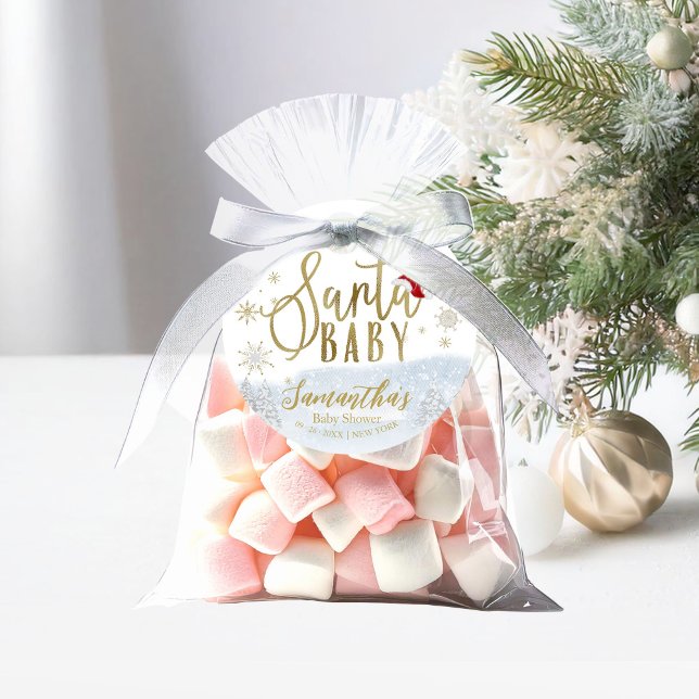 Étiquettes Cadeau Santa Bébé Noël Hiver  (Créateur téléchargé)