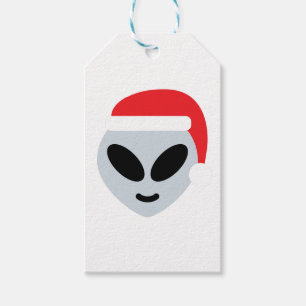 Étiquettes-cadeau santa claus alien emoji