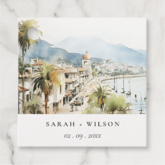 Étiquettes Cadeau Santa Marta Colombia Watercolor Landscape Wedding