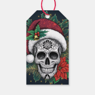 Étiquettes-cadeau Santa Sugar Skull
