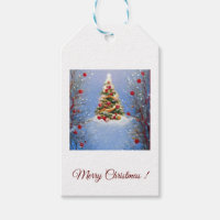 Étiquettes-cadeau Sapin de noël décoré