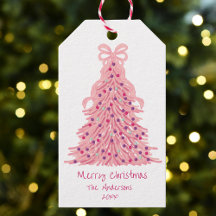 Sapin de Noël rose Ruban rose