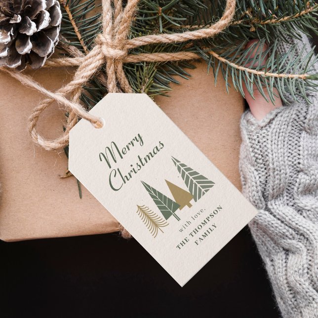 Étiquettes-cadeau Sapin de Noël Vert Joyeux (Créateur téléchargé)