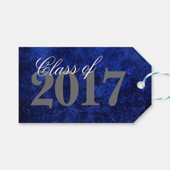 Étiquettes-cadeau Sapphire Grad | Blue Royal Cobalt Azure Année (Devant (Horizontal))